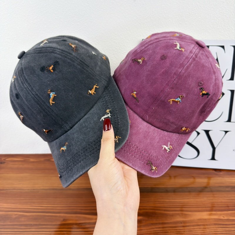 Unisex Bestickte Hundethemen-Baseballmütze Brehn