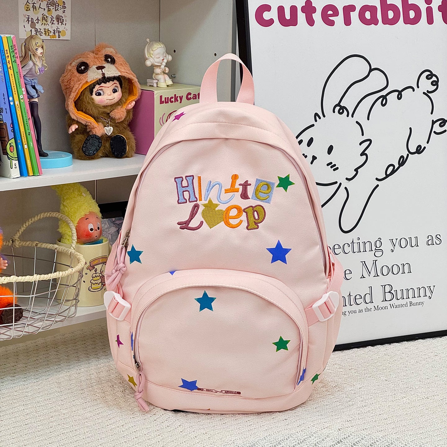 Spaß Bestickter Sternmuster Rucksack