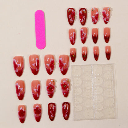 Florale Akzent Stiletto Nagelkunst Verlängerungen Brehn