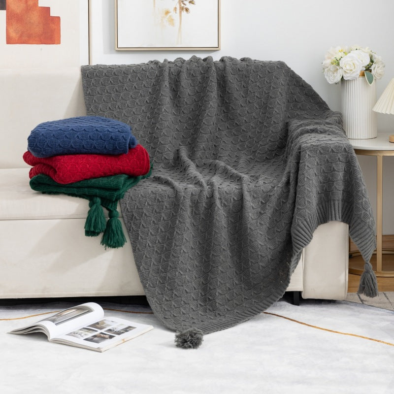 Gemütliche Strick-Wurfdecke
