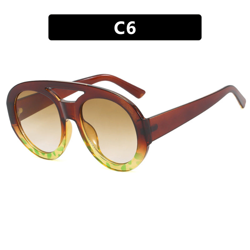 Damen oversized Sonnenbrille mit mehrfarbigem Rahmen und modischem Design Brehn
