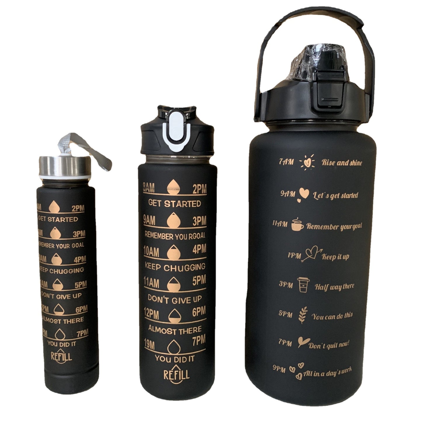 Unisex Motivierende Wasserflasche mit Zeitmarkierungen Brehn