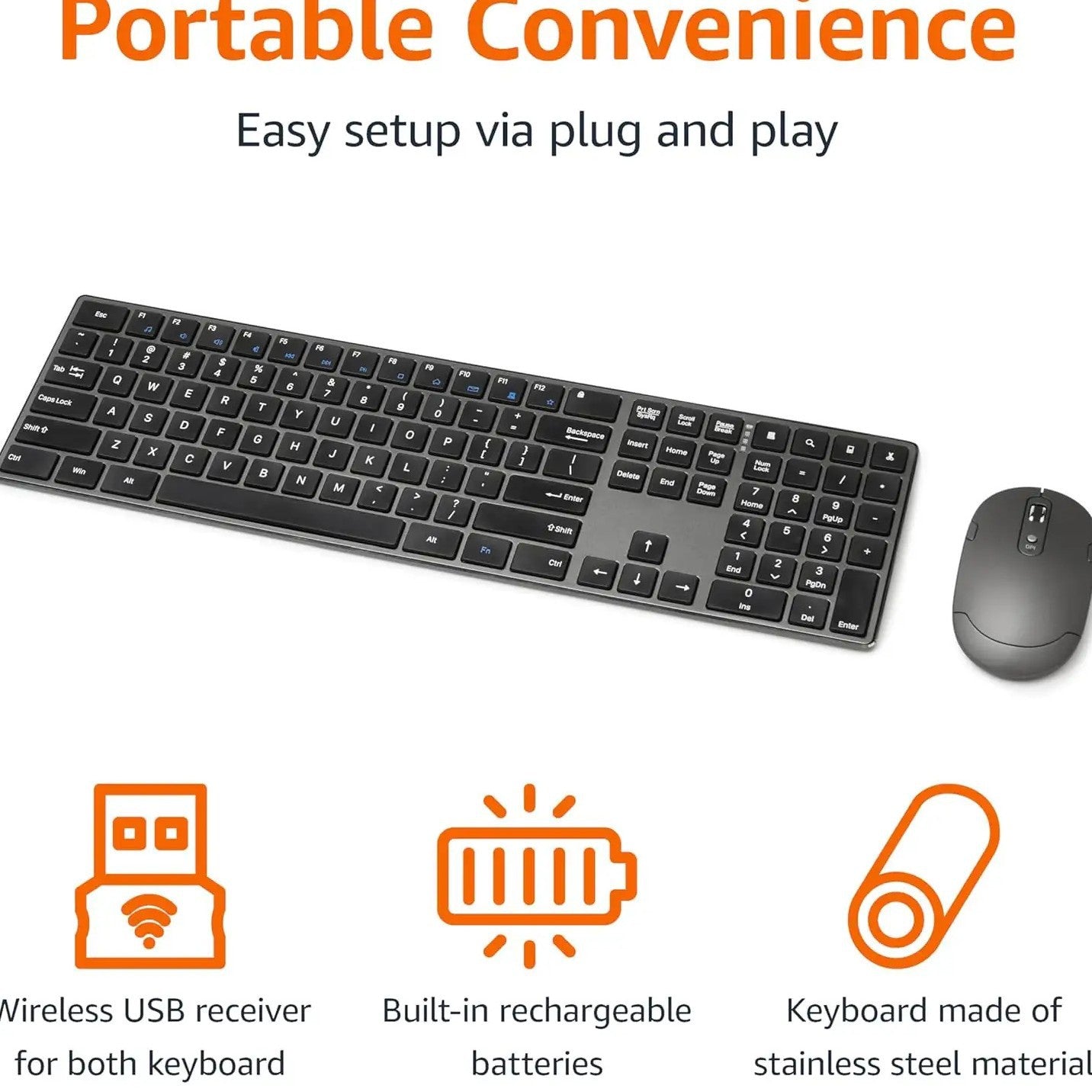 Ergonomisches Kabelloses Tastatur- und Maus-Set Brehn