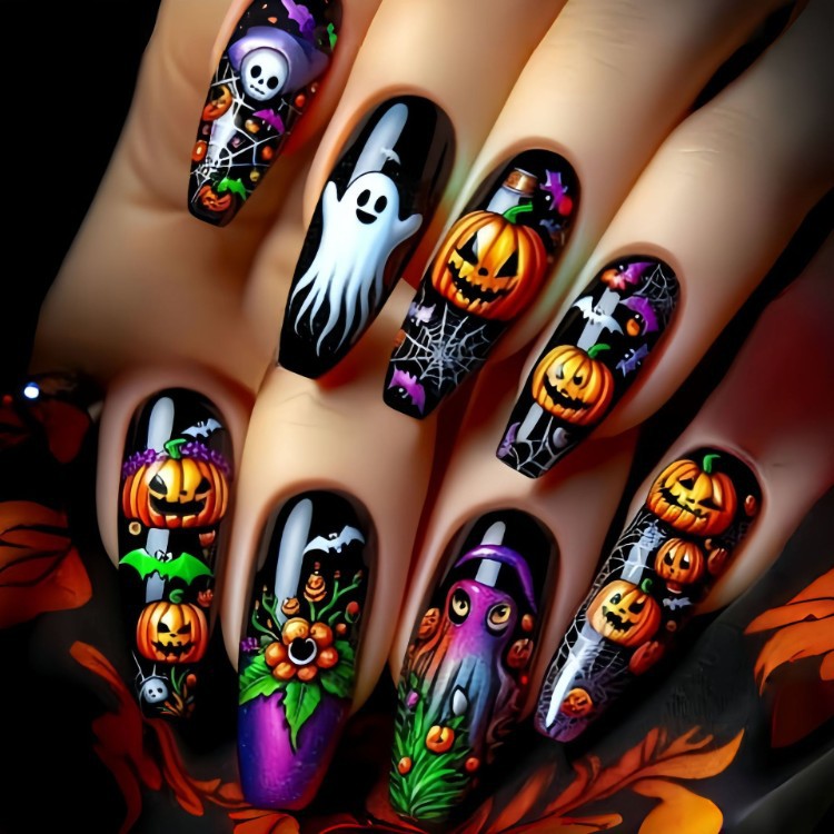 Halloween-Themen Nagelkunst Brehn