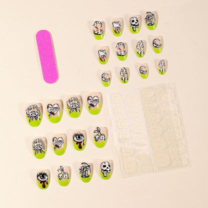 Künstlerisches Skull und Eye Nagelkunst Set Brehn
