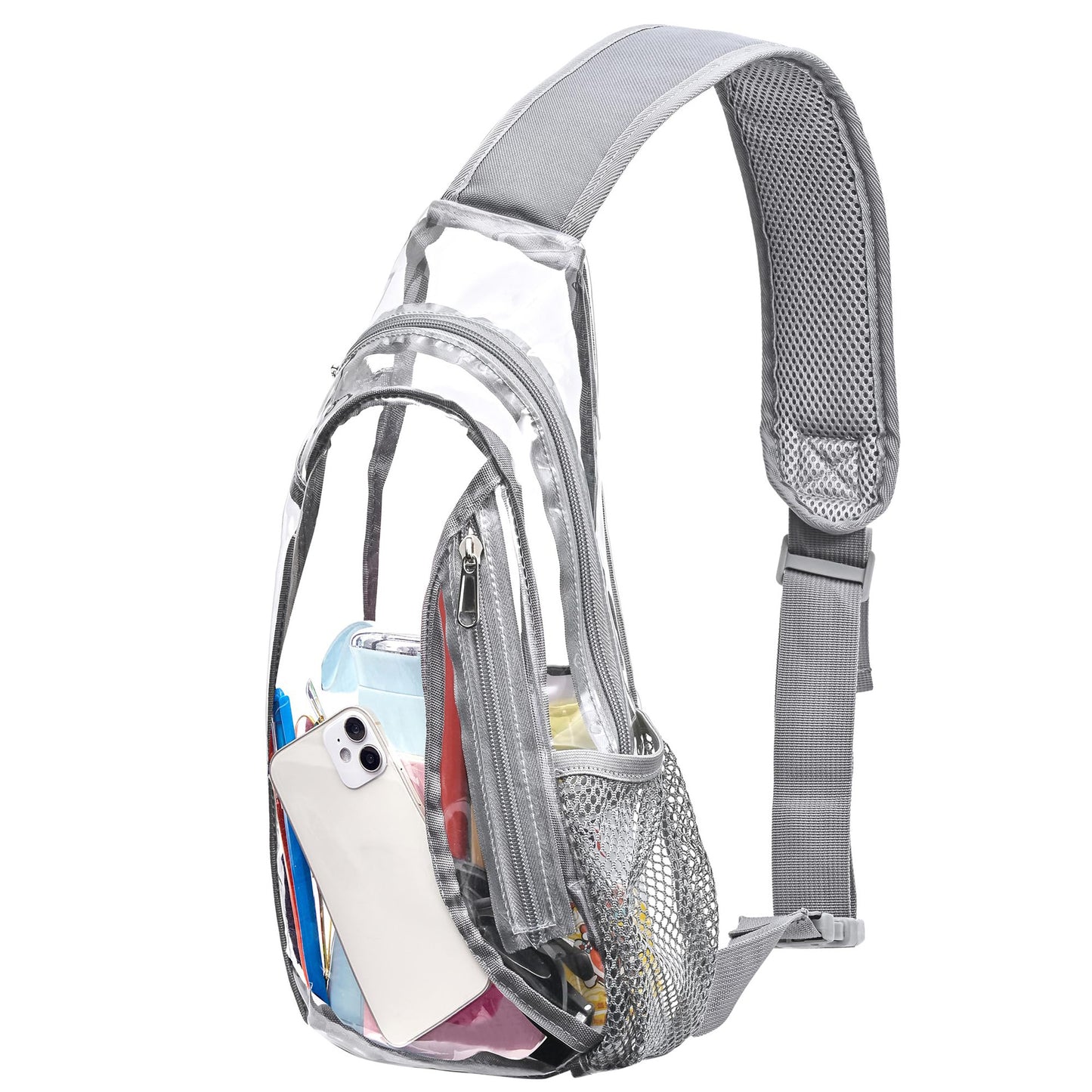 Unisex durchsichtiger Sling-Rucksack mit mehreren Fächern Brehn