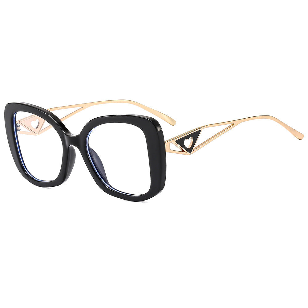 Damen modische oversized Sonnenbrille mit luxuriösem Herzdetail Brehn