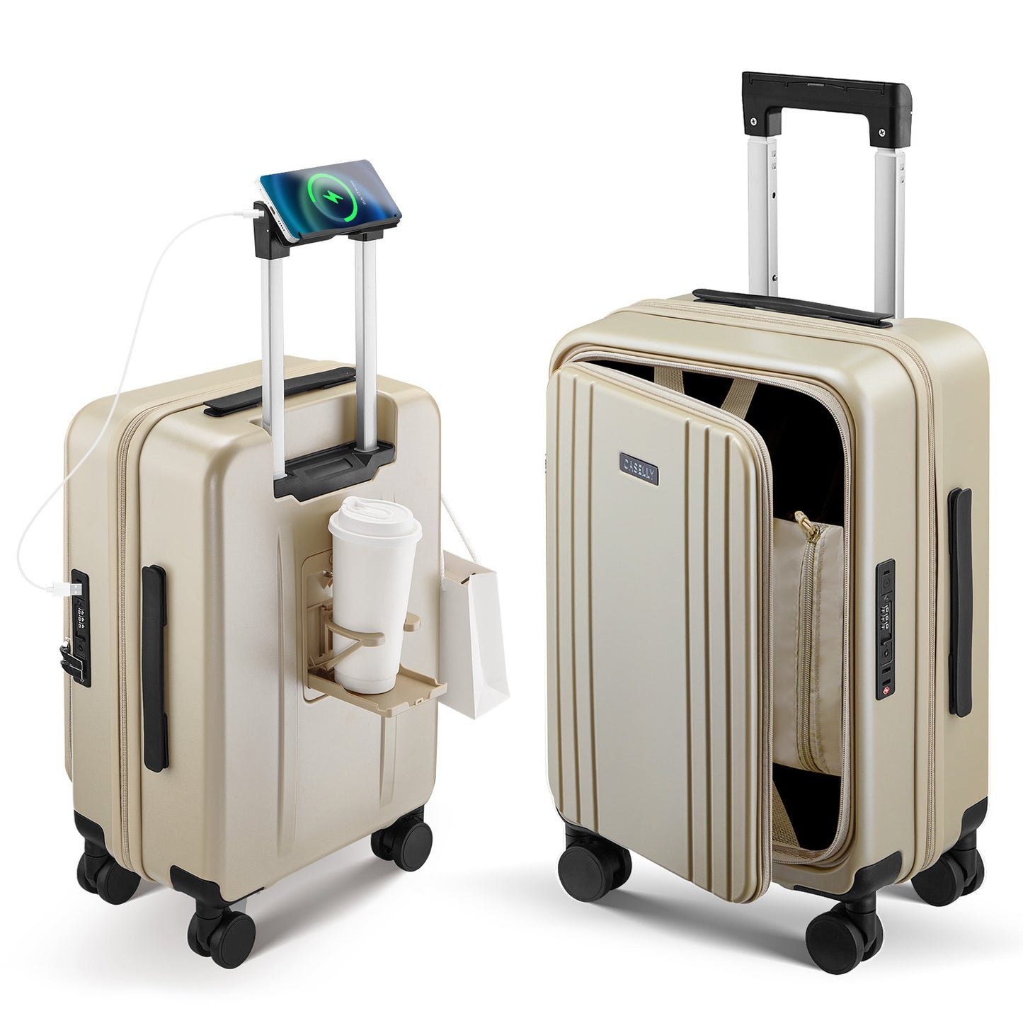 Unisex Smart Hartschalen-Trolley-Koffer Brehn