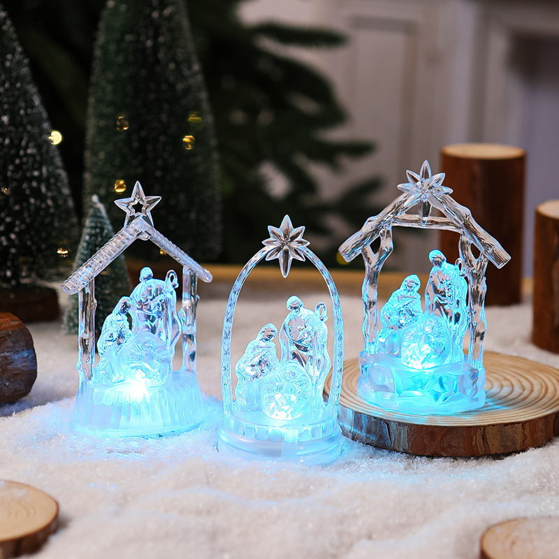 Beleuchtete Weihnachtskrippe mit LED-Effekten Brehn