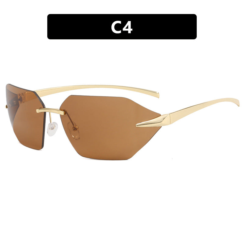 Damen geometrische Sonnenbrille mit elegantem Metallrahmen und polarisierten Gläsern Brehn