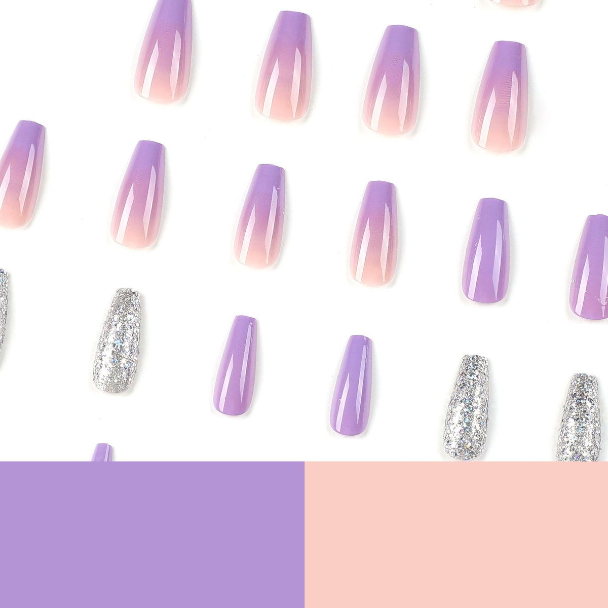 Kunstvolle Nagelverlängerungen mit Glitzer-Design Brehn
