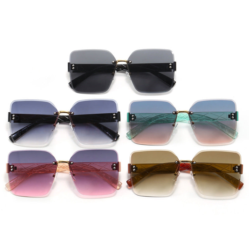 Damen oversized quadratische Sonnenbrille mit modischem Dekor Brehn