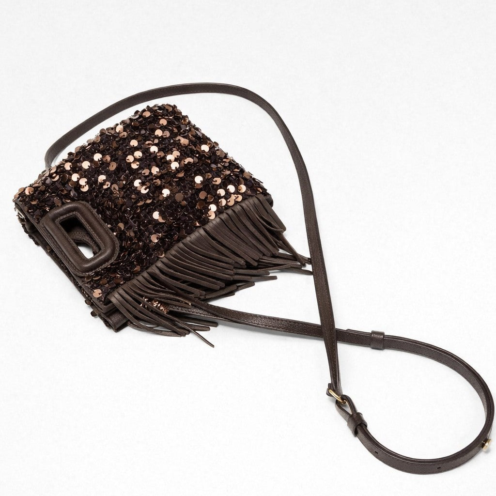 Fransierter Pailletten Clutch