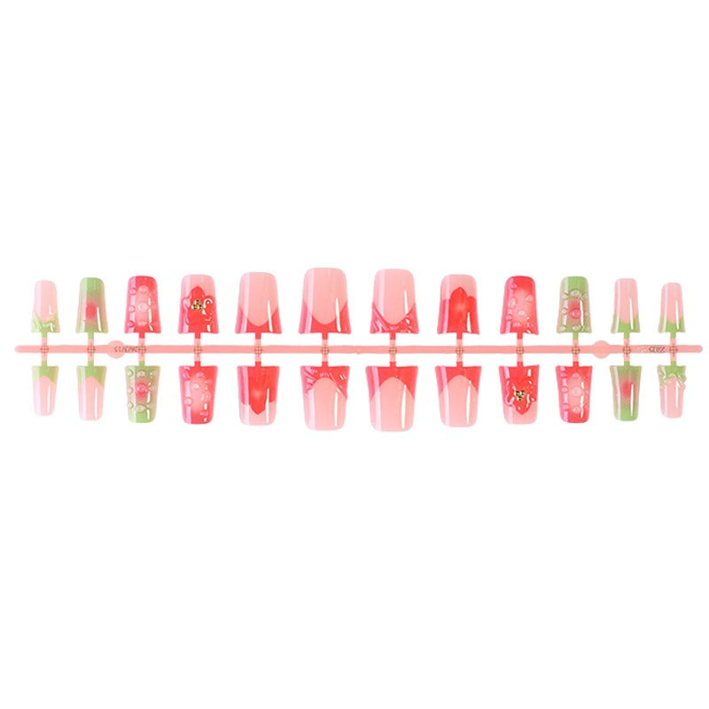 Kunstnagelset mit fruchtigen und glitzernden Designs Brehn