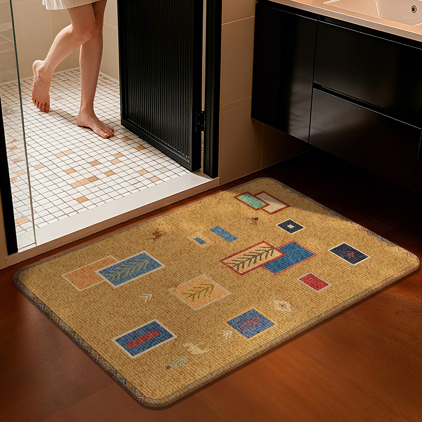 Dekorative Sternmuster-Badmatte Brehn