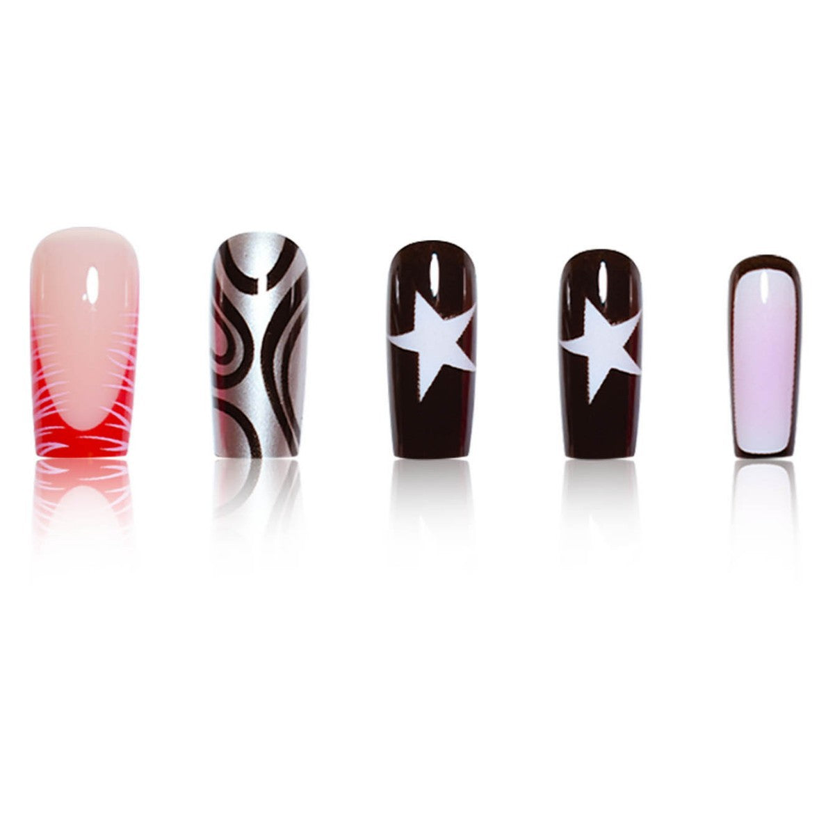 Künstlerische Geometrische Nagelkunst Verlängerungen Brehn