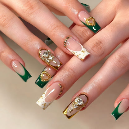 Luxuriöse Acryl-Nagelkunst-Verstärkungen mit Edelsteinakzenten Brehn