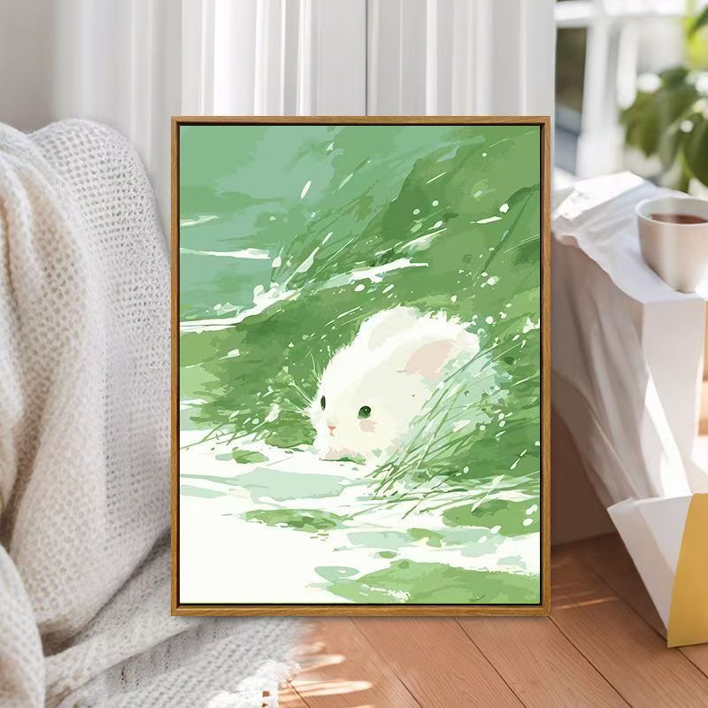 Verspielt Hase Illustration Leinwand Kunst Brehn