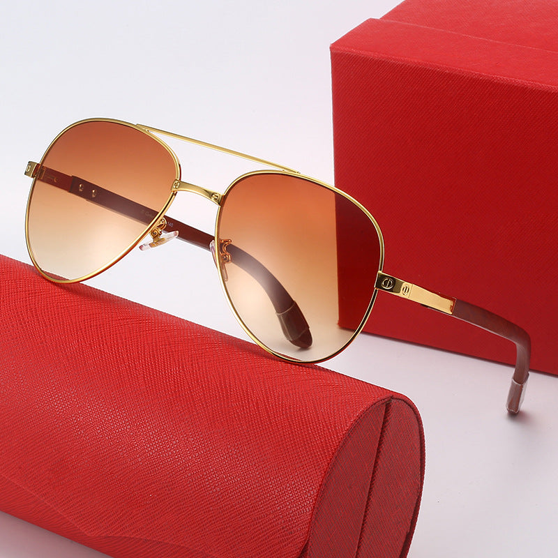Damen elegante Piloten-Sonnenbrille mit feinem Metallrahmen und UV-Schutz Brehn