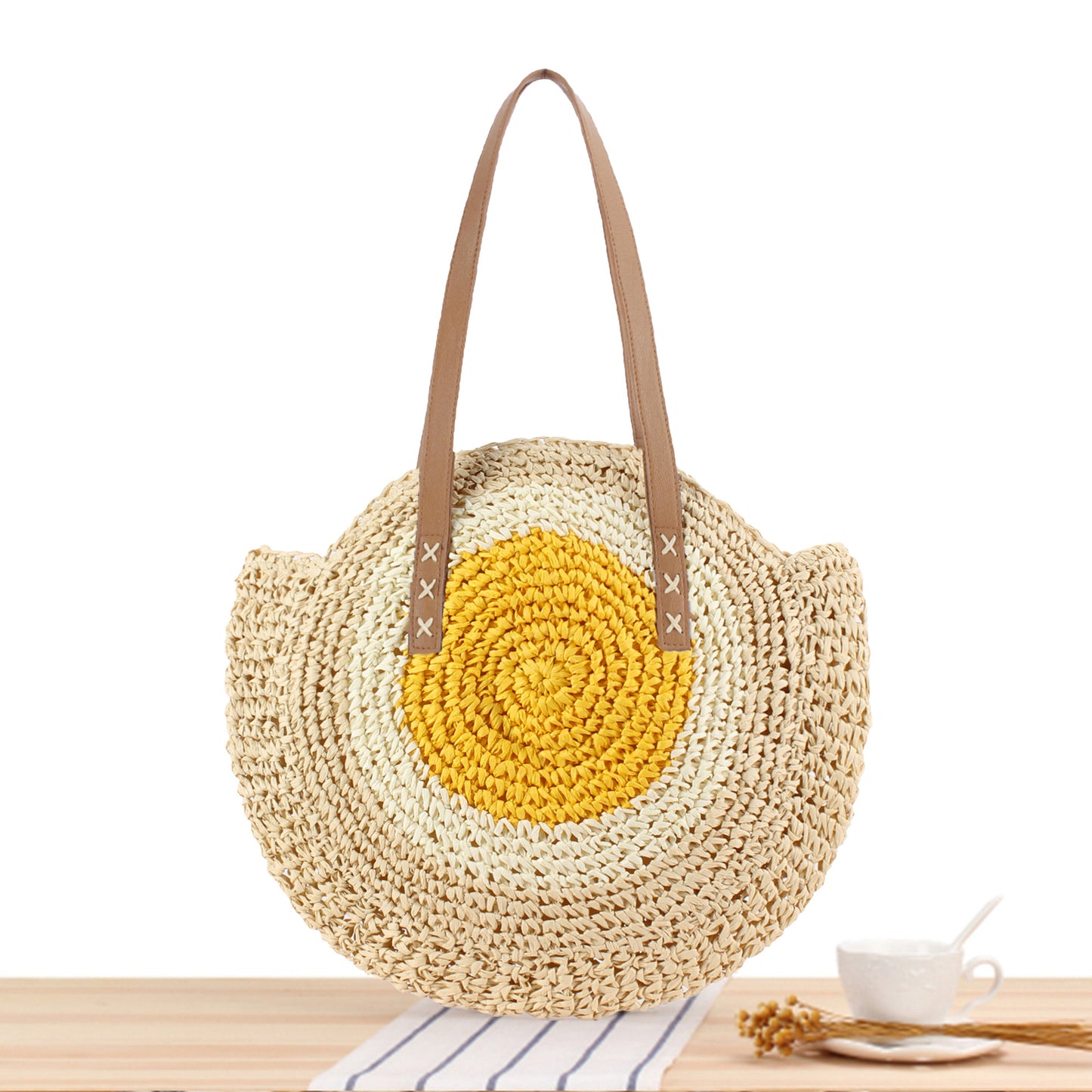 Runde Strohtasche Brehn