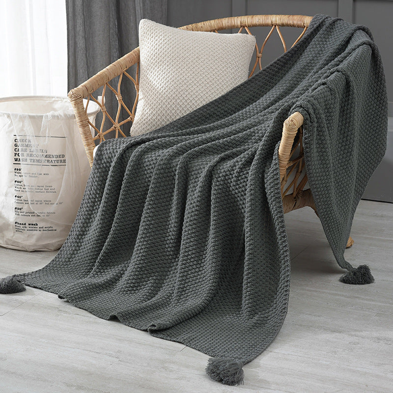 Damen Elegante Waffelstruktur Decke Brehn