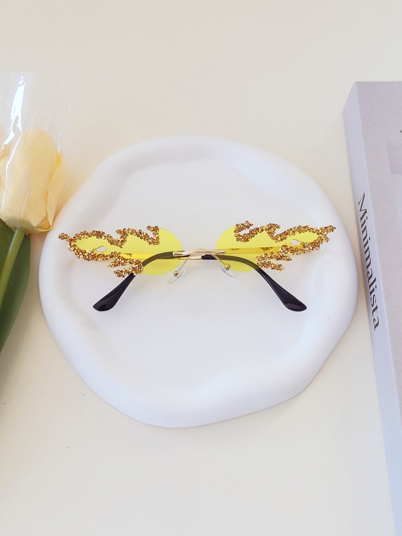 Damen extravagante Design-Sonnenbrille mit funkelnden Verzierungen Brehn