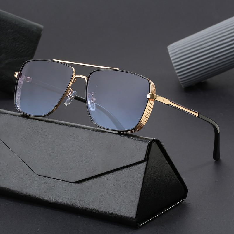 Damen modische quadratische Sonnenbrille mit luxuriösen Metallakzenten Brehn