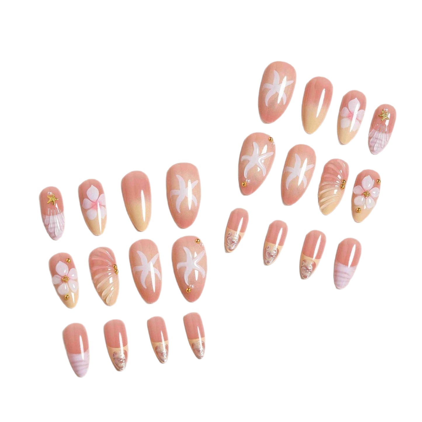 Premium Dekorativer Press-On Nagelset Brehn