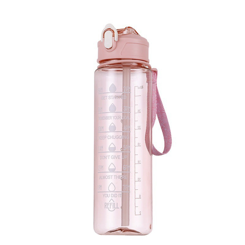 Damen Motivations-Trinkflasche mit integrierten Zeitmarkierungen und ergonomischem Design Brehn