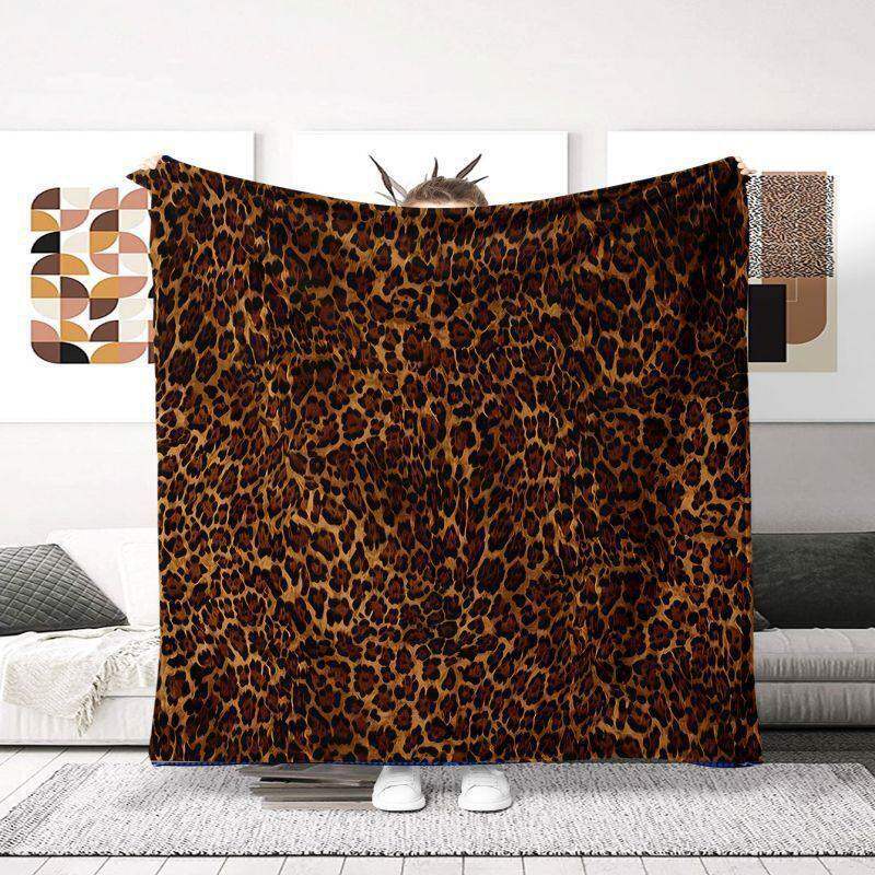 Luxuriöse Leopard-Print-Fleece-Decke