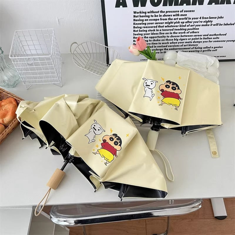 Damen Faltregenschirm mit kreativem Charakterdesign Brehn