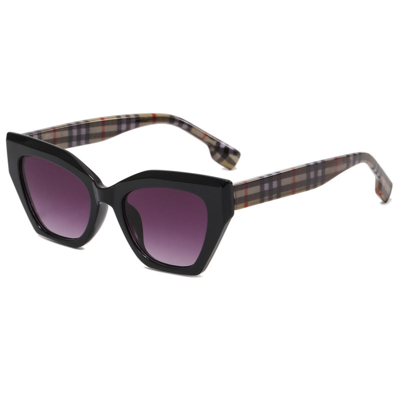 Damen asymmetrische Oversized-Sonnenbrille mit trendigem Rahmen Brehn