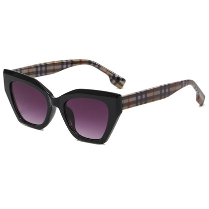 Damen asymmetrische Oversized-Sonnenbrille mit trendigem Rahmen Brehn