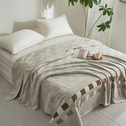 Oversized Texturiertes Baumwoll-Wurfdecke