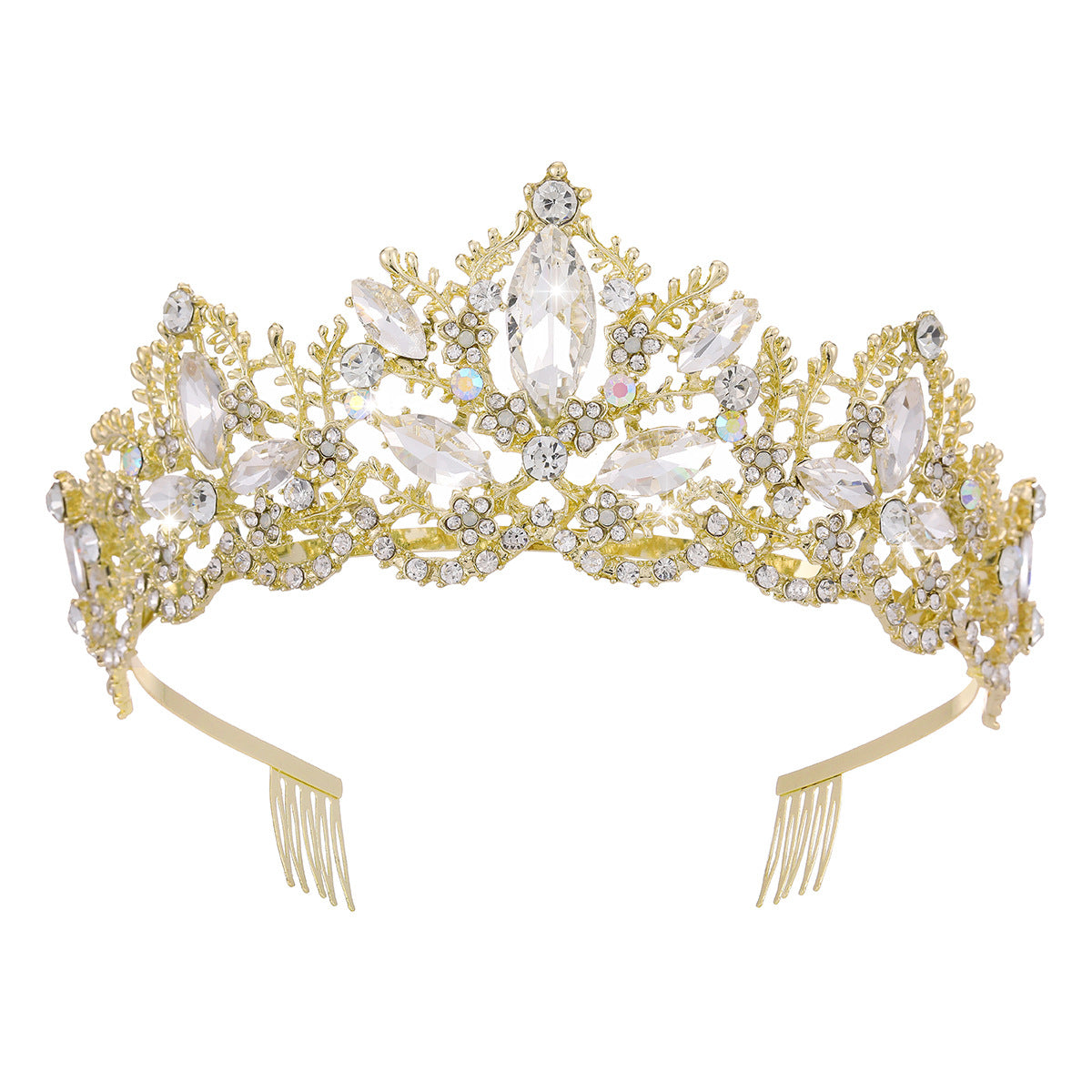 Damen Glamouröse Tiara mit funkelnden Kristallverzierungen Brehn