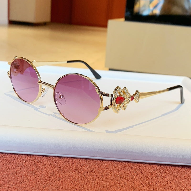 Damen elegante rechteckige Sonnenbrille mit glamourösen Verzierungen Brehn