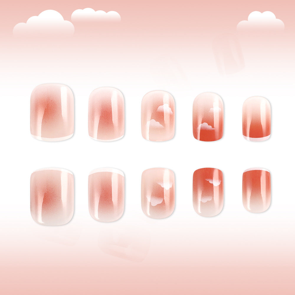Ombre Cloud Design Press-On Nail Set Brehn