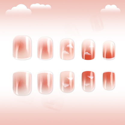 Ombre Cloud Design Press-On Nail Set Brehn