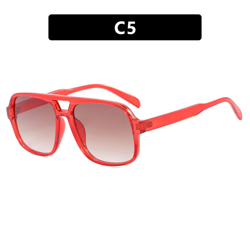 Damen moderne quadratische Sonnenbrille mit stylishem transparentem Rahmen Brehn