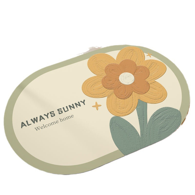 Charmante Blumen Willkommensmatte Brehn