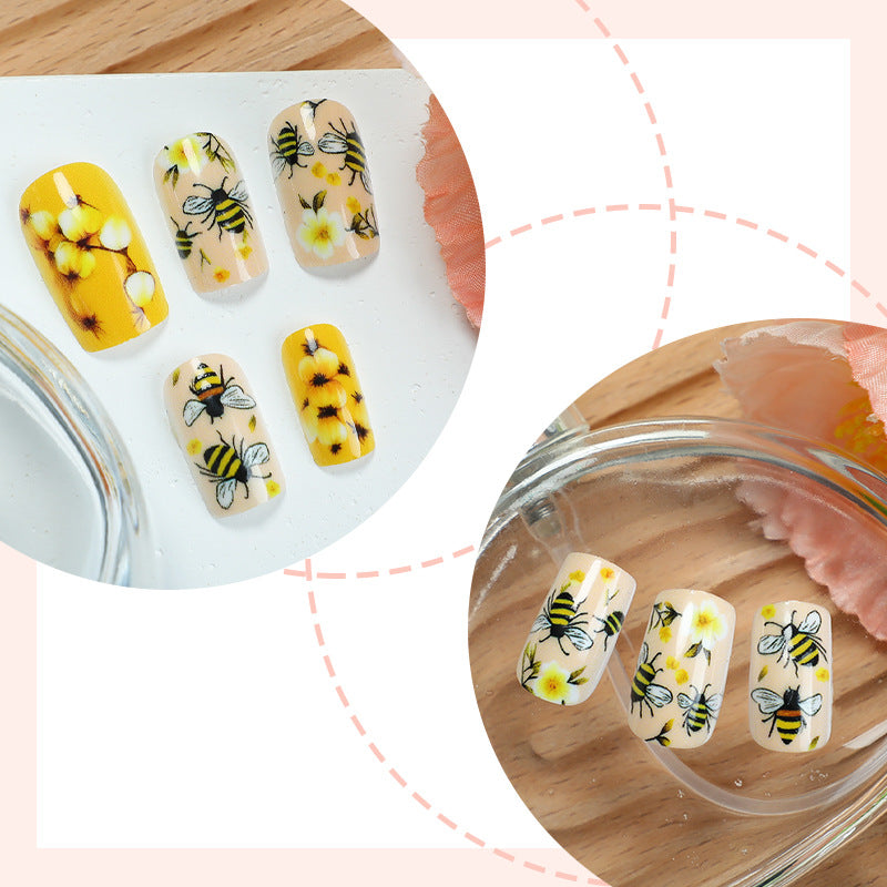 Bienen-Themen Press-On Nagelkunst Set Brehn