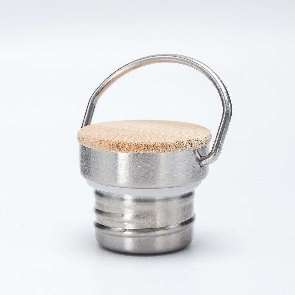Damen isolierte Edelstahl-Trinkflasche mit Holzdeckel Brehn