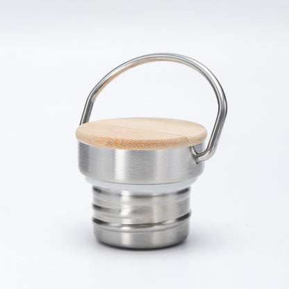 Damen isolierte Edelstahl-Trinkflasche mit Holzdeckel Brehn