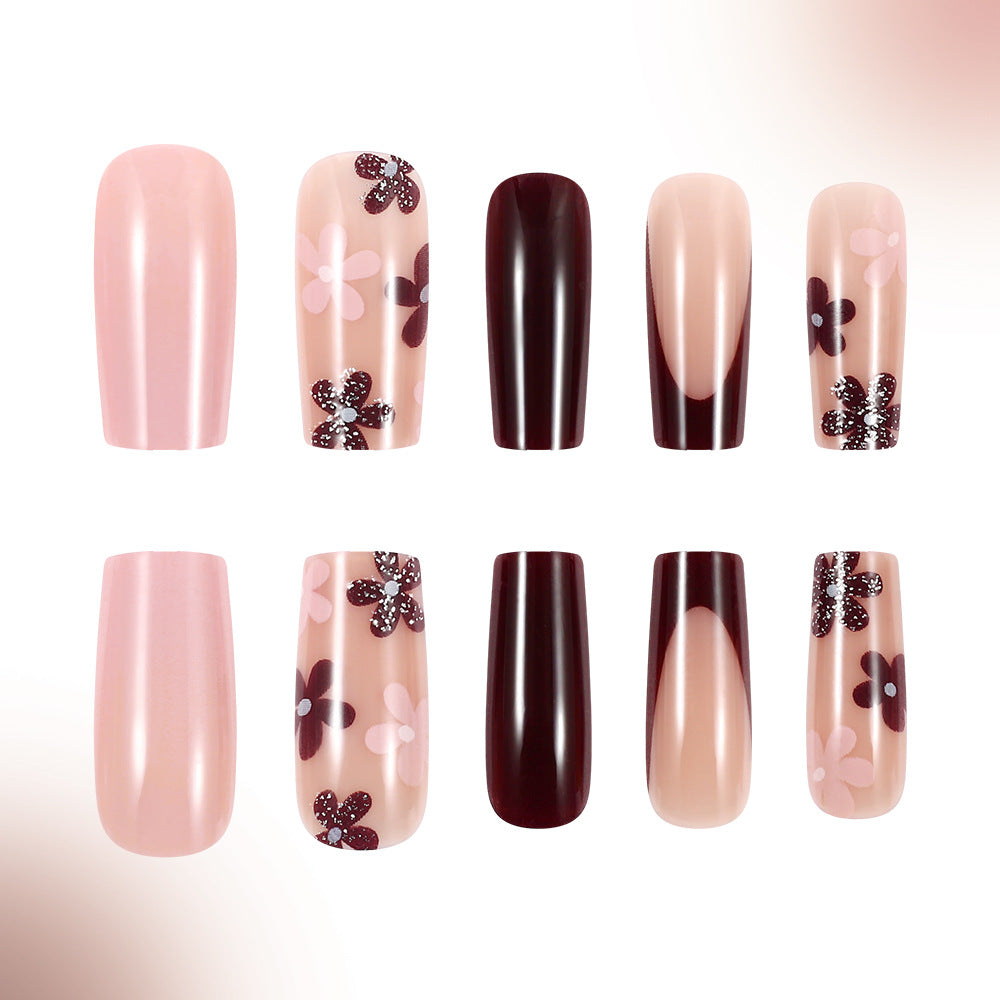 Künstlerisches Floral Gel Nagel Set Brehn