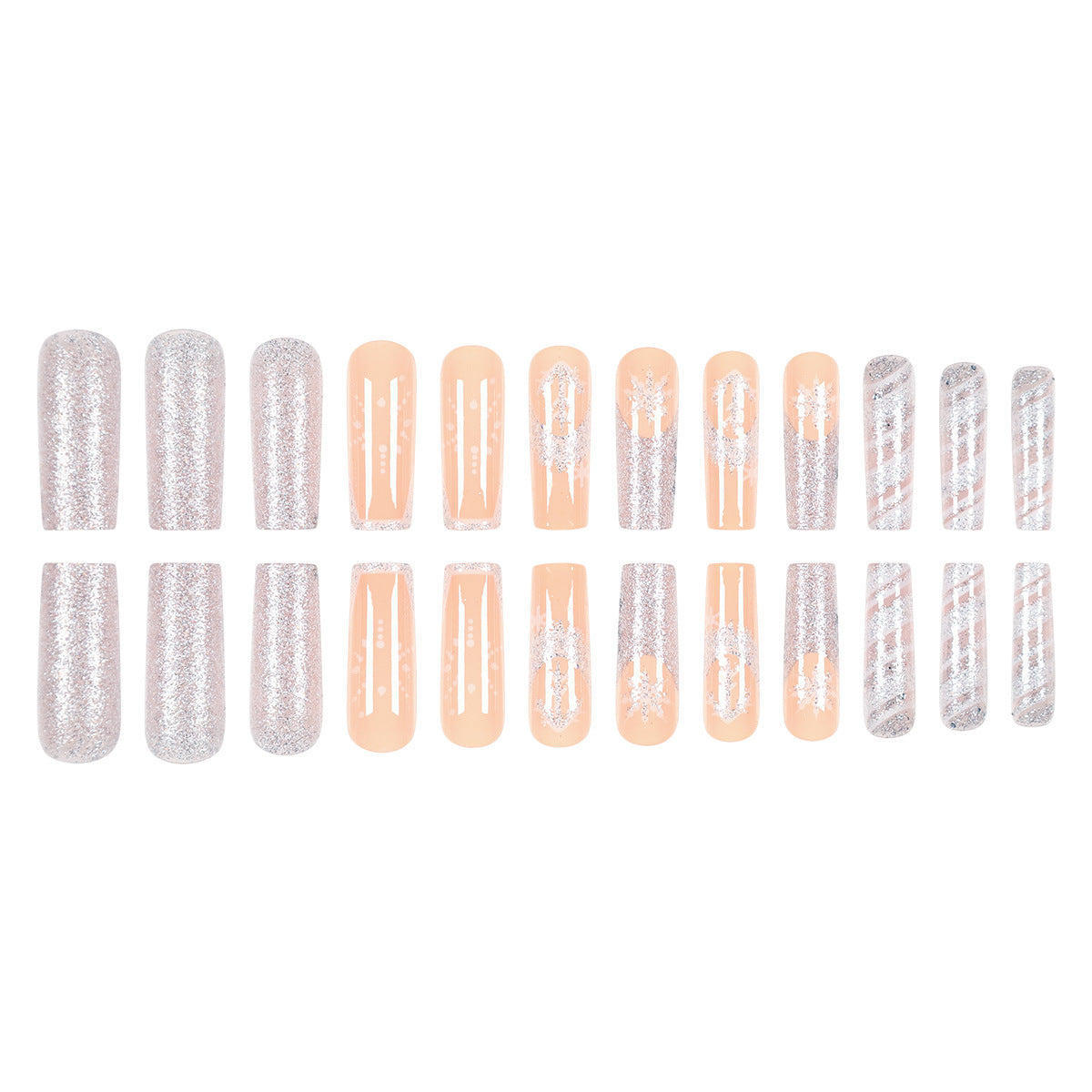 Elegante Lange Press-On Nail Art Brehn