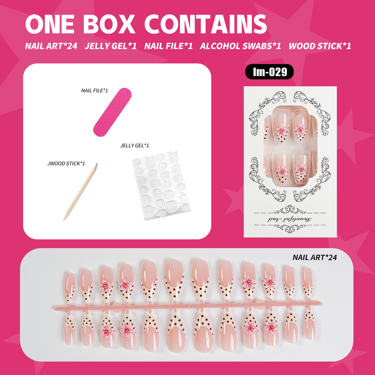 Premium Press-On Nail Art Set mit Zubehör
