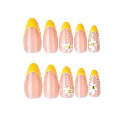Künstlerisches Floral Design Press-On Nagelkunstset Brehn