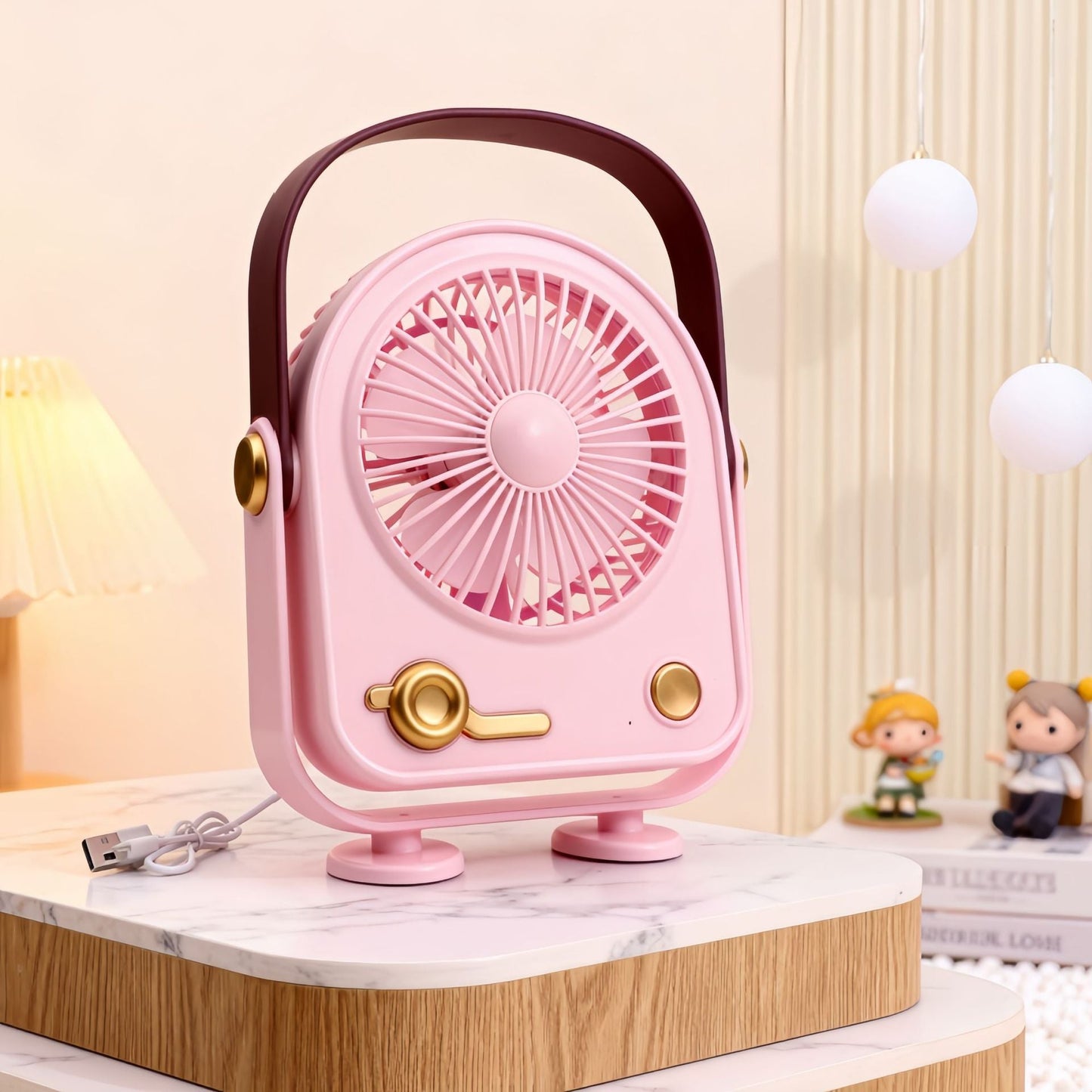 Damen tragbarer Mini Ventilator im Retro Design Brehn