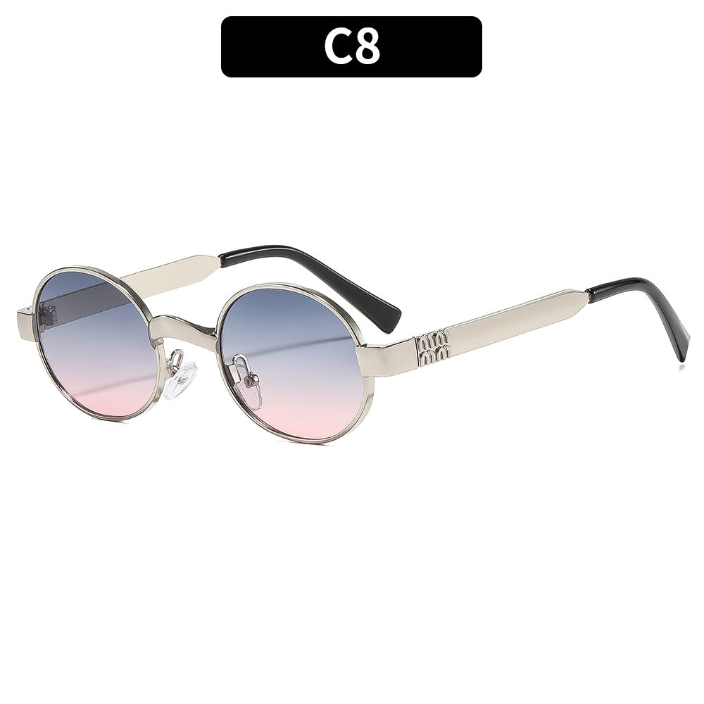 Vintage-Inspirierte Runde Rahmen Sonnenbrille
