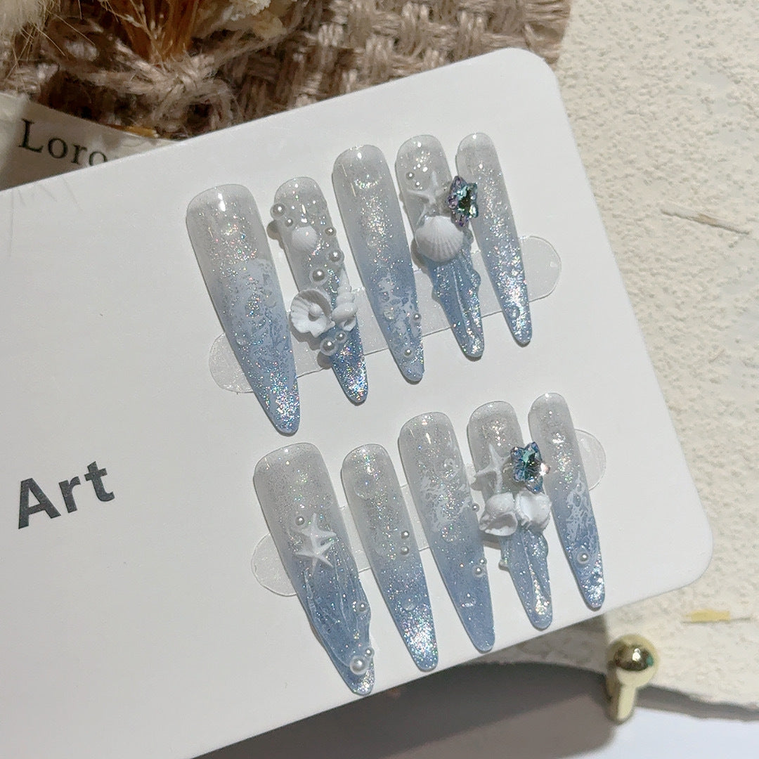 Küsten-Themen Dekorative Press-On Nail Art Set